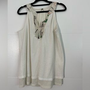Anthropologie Sequins Collar Top